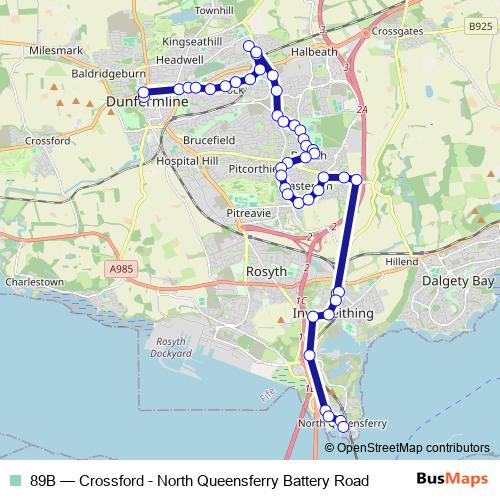 89B bus Line Map