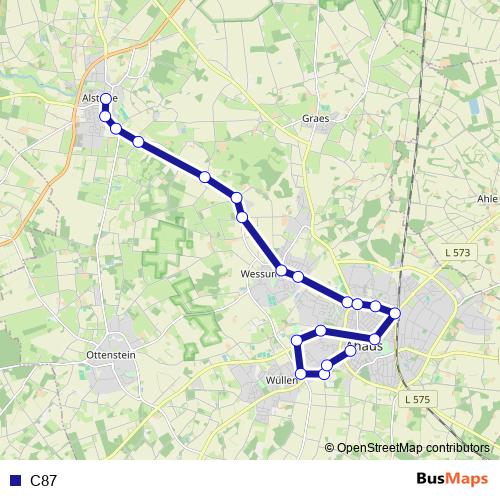 C87 bus Line Map