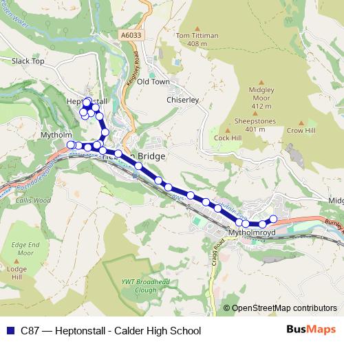 C87 bus Line Map
