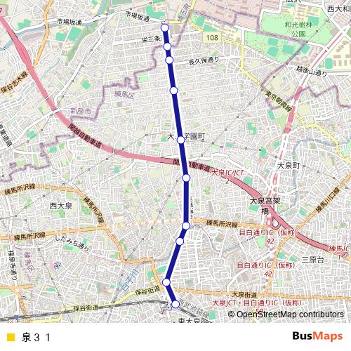 泉３１ bus Line Map
