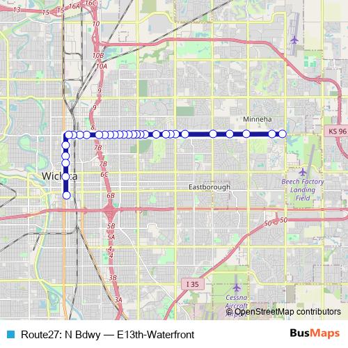 Route27: N Bdwy bus Line Map