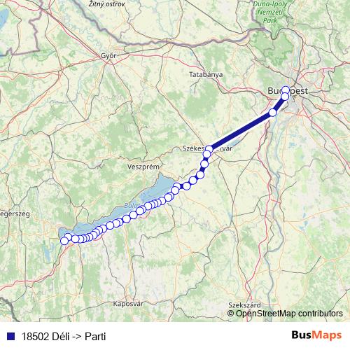 18502 Déli -> Parti rail Line Map