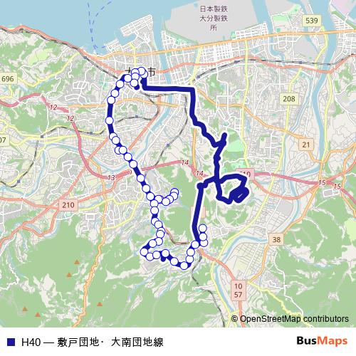 H40 bus Line Map