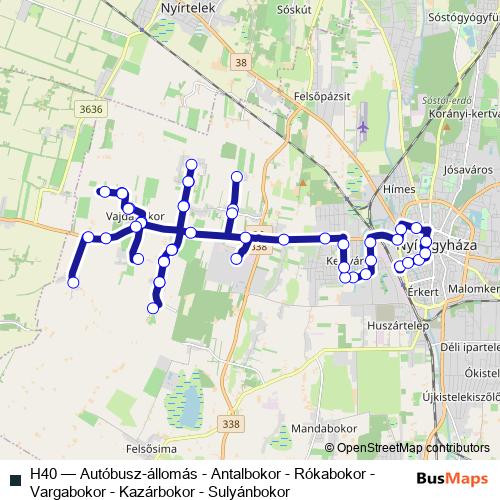 H40 bus Line Map