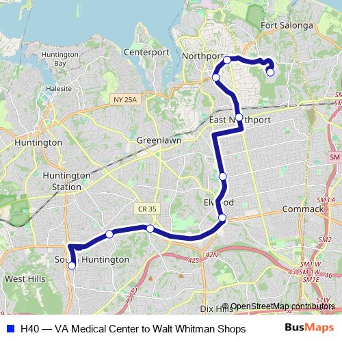 H40 bus Line Map
