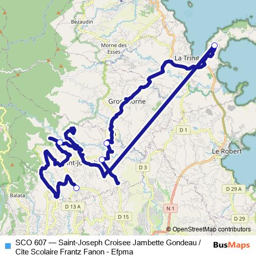 SCO 607 bus Line Map