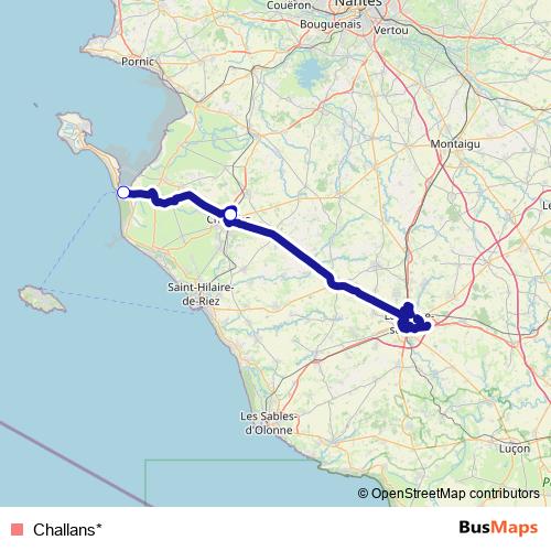 Challans* bus Line Map