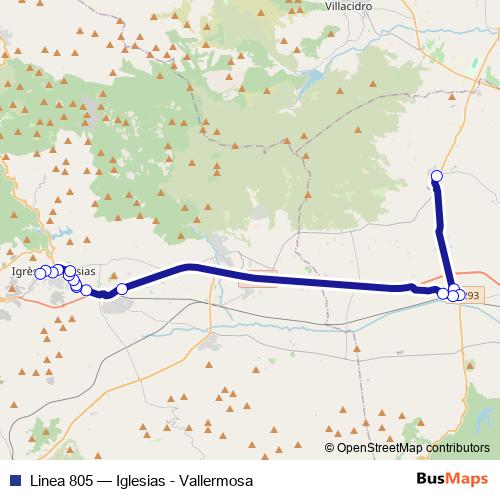 Linea 805 bus Line Map