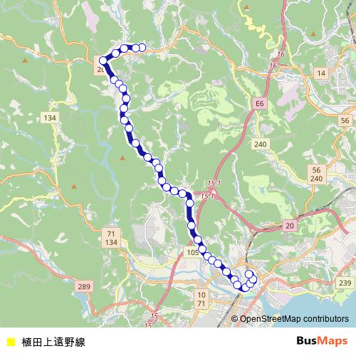 Ueda Katono Line bus Line Map