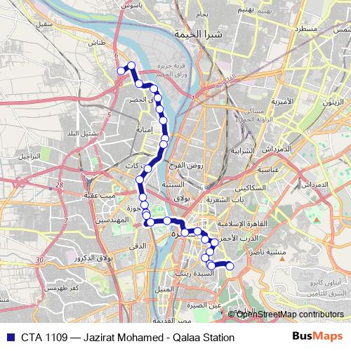 CTA 1109 bus Line Map