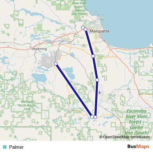 Palmer bus Line Map