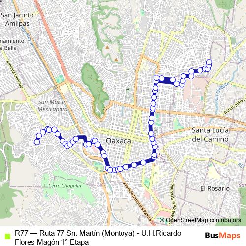 R77 bus Line Map