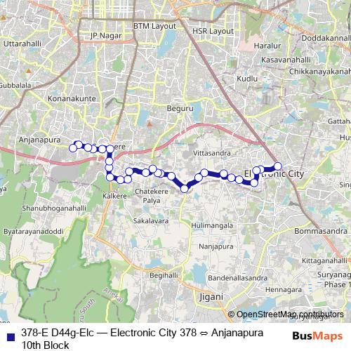 378-E D44g-Elc bus Line Map
