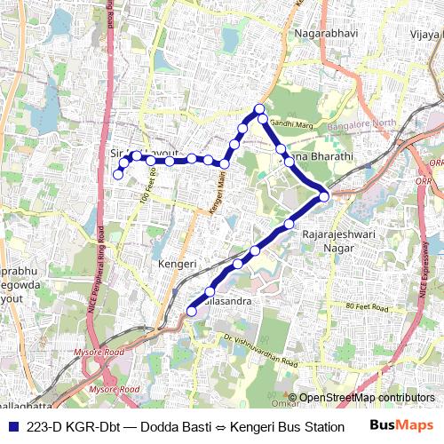 223-D KGR-Dbt bus Line Map