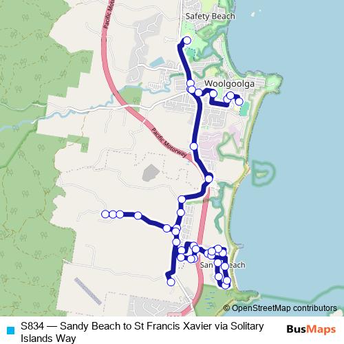 S834 bus Line Map