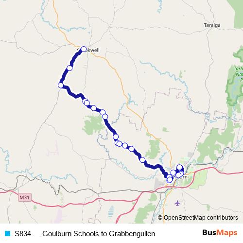 S834 bus Line Map