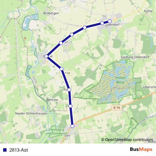 2813-Ast bus Line Map