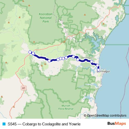 S545 bus Line Map