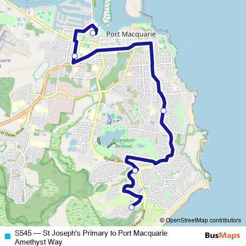 S545 bus Line Map