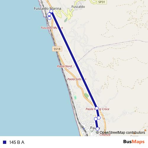 145 B A bus Line Map