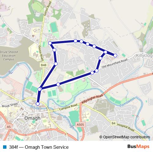 384f bus Line Map