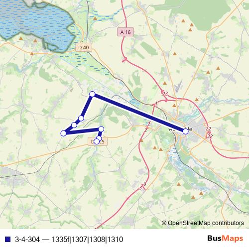 3-4-304 bus Line Map