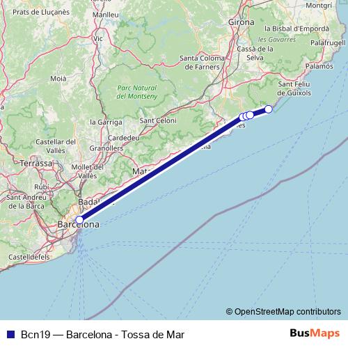 Bcn19 bus Line Map
