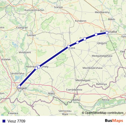 Vesz 7709 rail Line Map