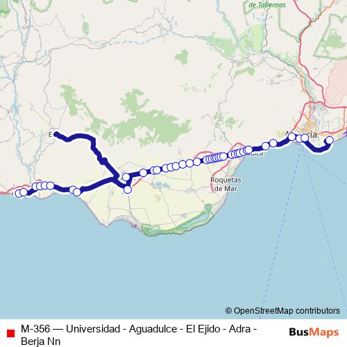 M-356 bus Line Map