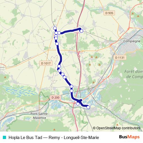 Hopla Le Bus Tad bus Line Map