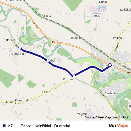 A71 bus Line Map