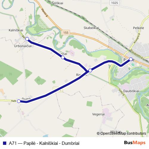 A71 bus Line Map