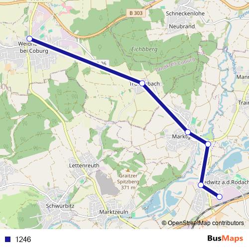 1246 bus Line Map