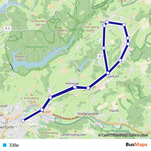 338e tram Line Map