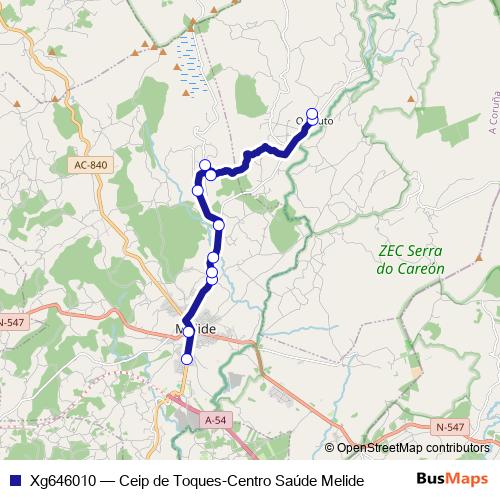 Xg646010 bus Line Map