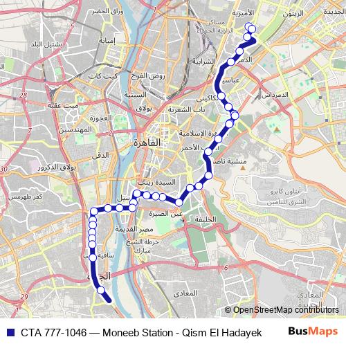 CTA 777-1046 bus Line Map