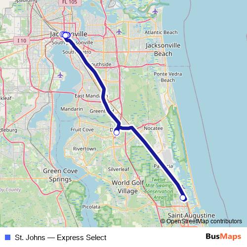 St. Johns bus Line Map