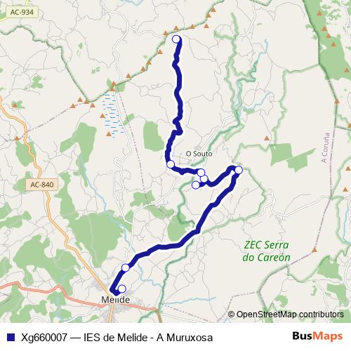 Xg660007 bus Line Map