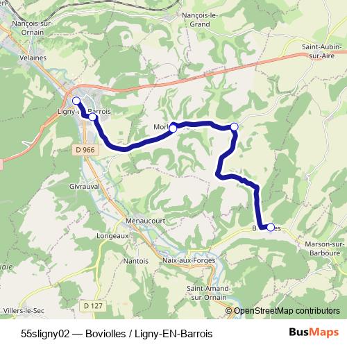 55sligny02 bus Line Map