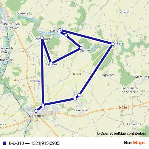 8-6-310 bus Line Map