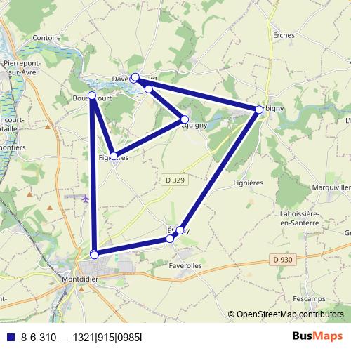 8-6-310 bus Line Map