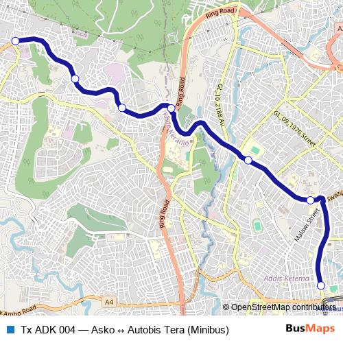 Tx ADK 004 bus Line Map
