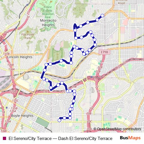 El Sereno/City Terrace bus Line Map