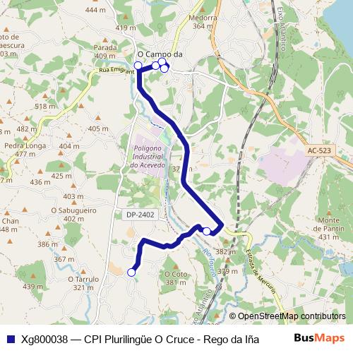 Xg800038 bus Line Map