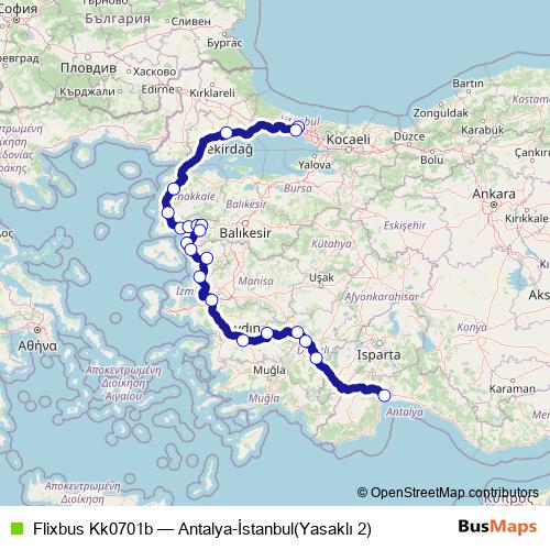 Flixbus Kk0701b bus Line Map