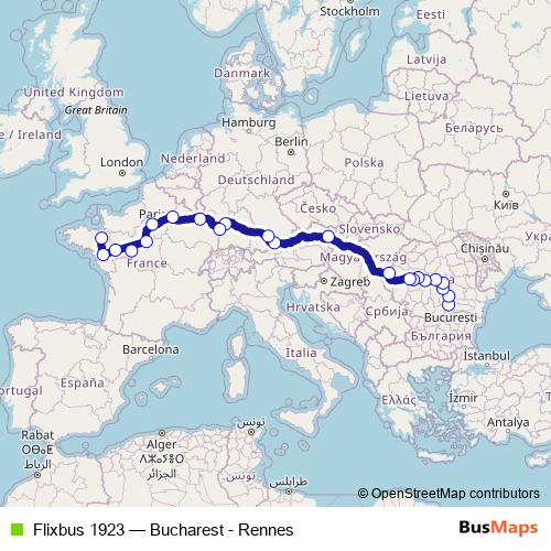 Flixbus 1923 bus Line Map