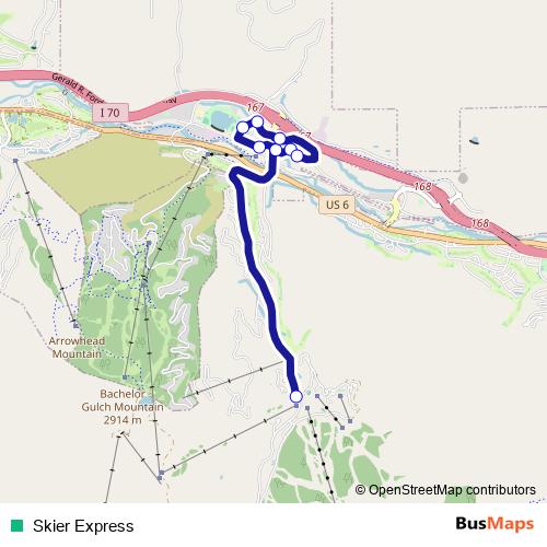 Skier Express bus Line Map