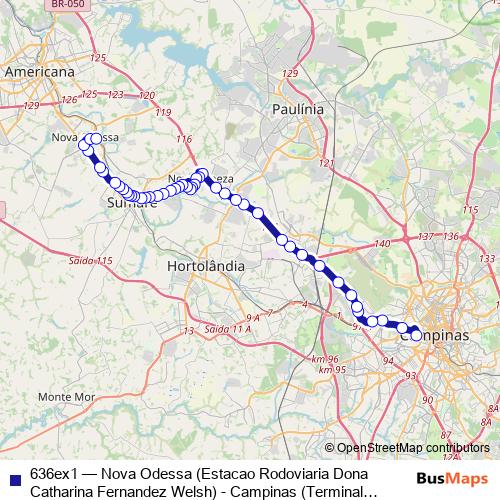 636ex1 bus Line Map
