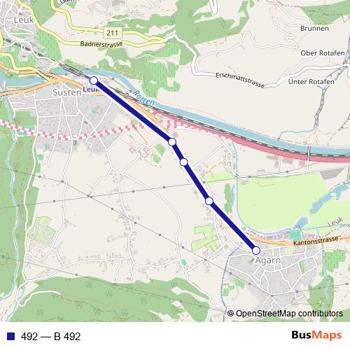 492 bus Line Map