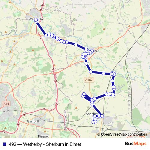 492 bus Line Map